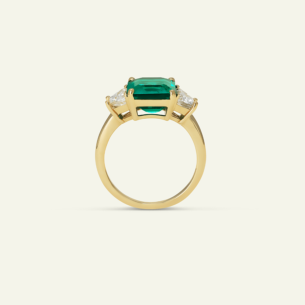 Emerald Three Stone Ring