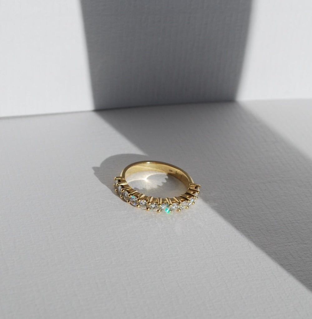 Half Eternity Ring with Moissanite