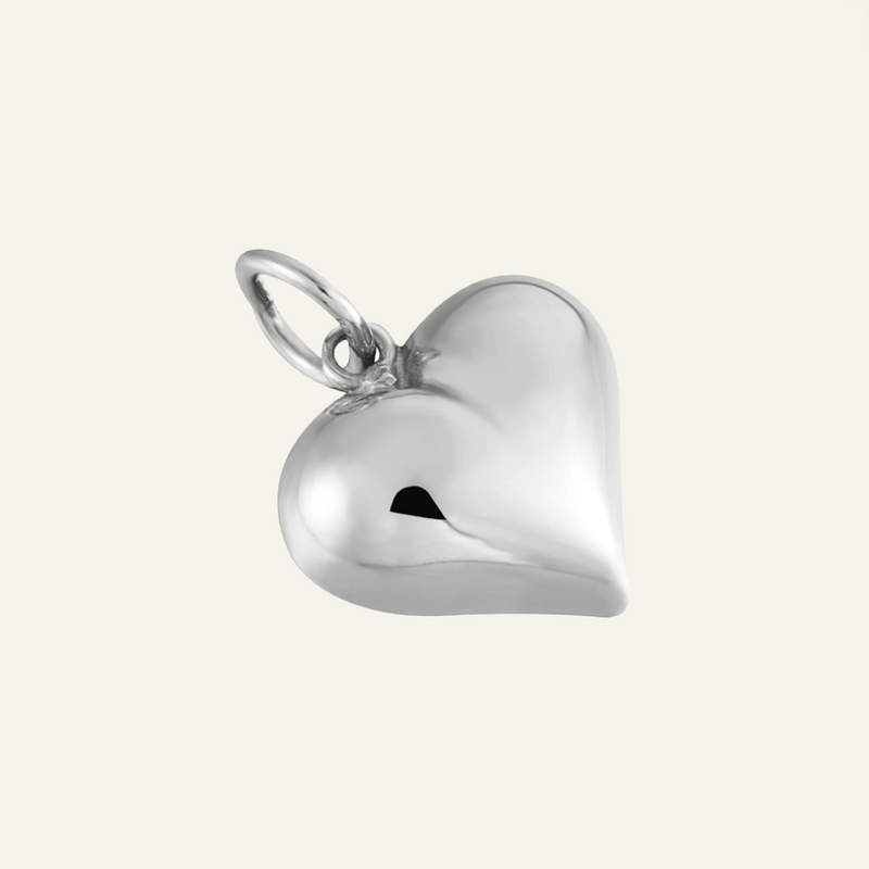 Puffy Silver Heart Pendant