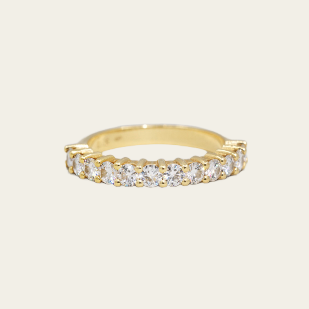 Half Eternity Ring with Moissanite