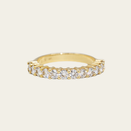 Half Eternity Ring with Moissanite