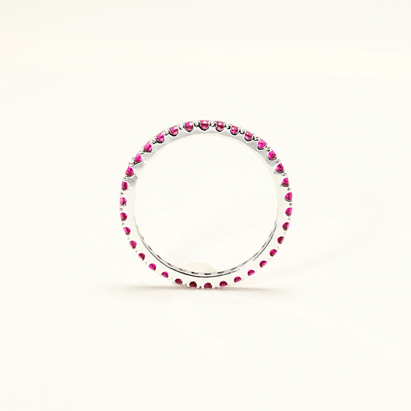 Eternity Ring Pink Ruby White Gold