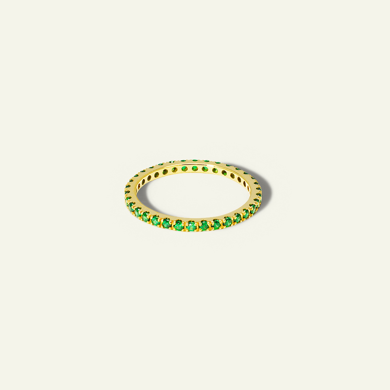 Eternity Ring Emerald Yellow Gold