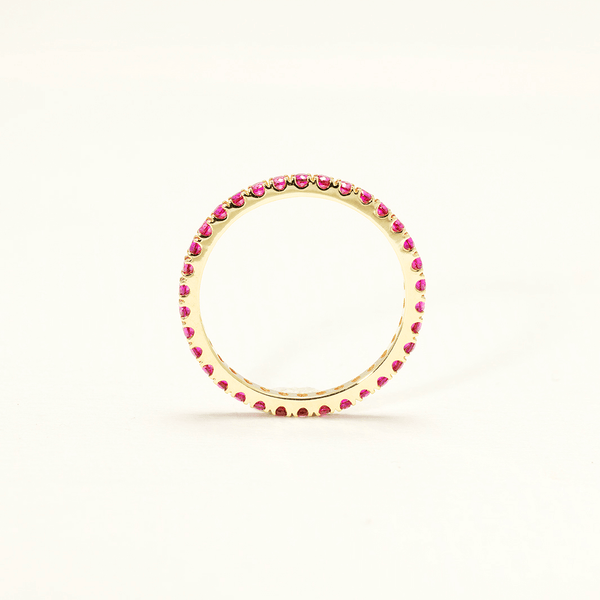 Eternity Ring Pink Ruby Yellow Gold