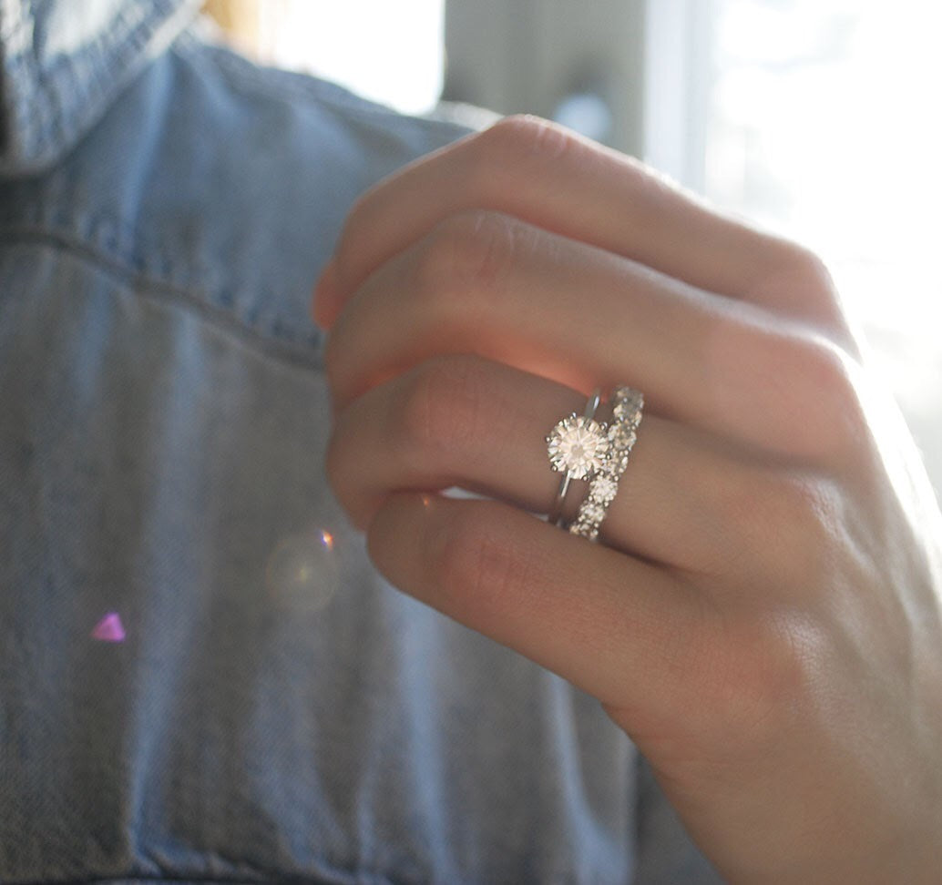 Moissanite Solitaire Ring 1.7 carat