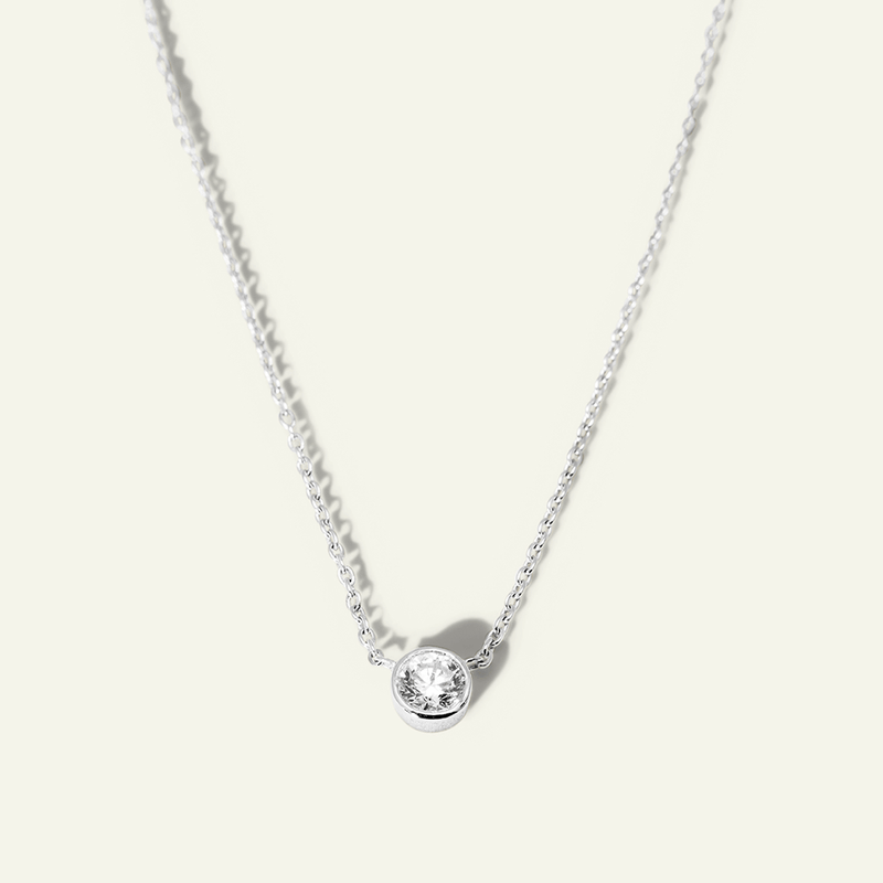 Bezel Diamond Necklace