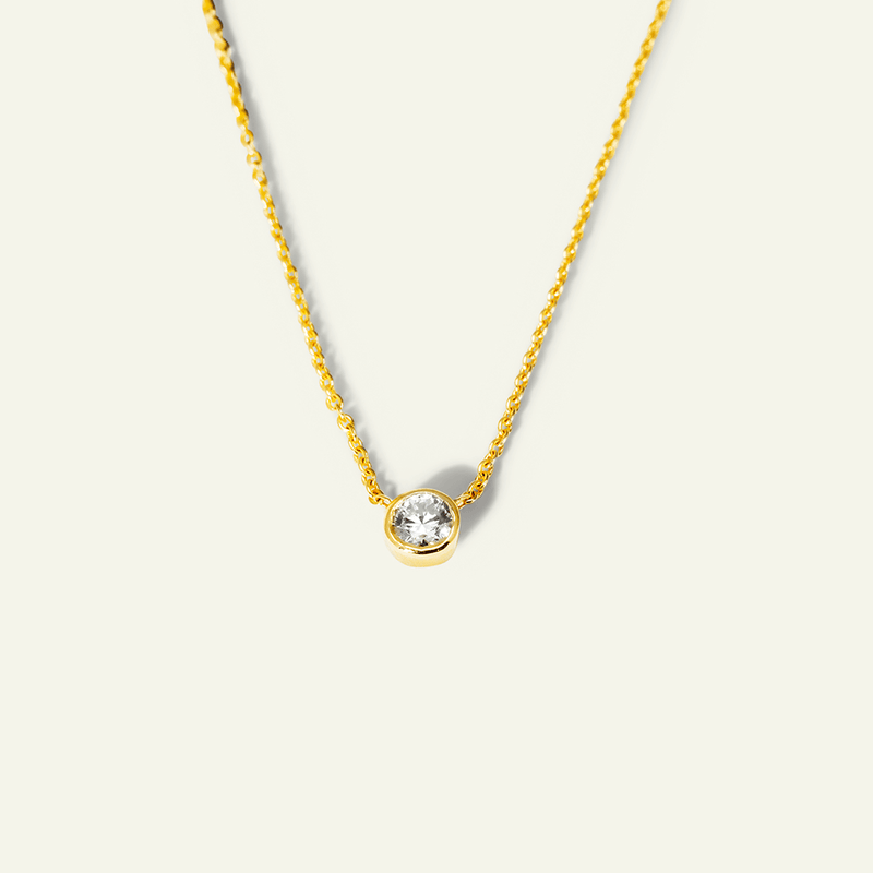 Bezel Diamond Necklace