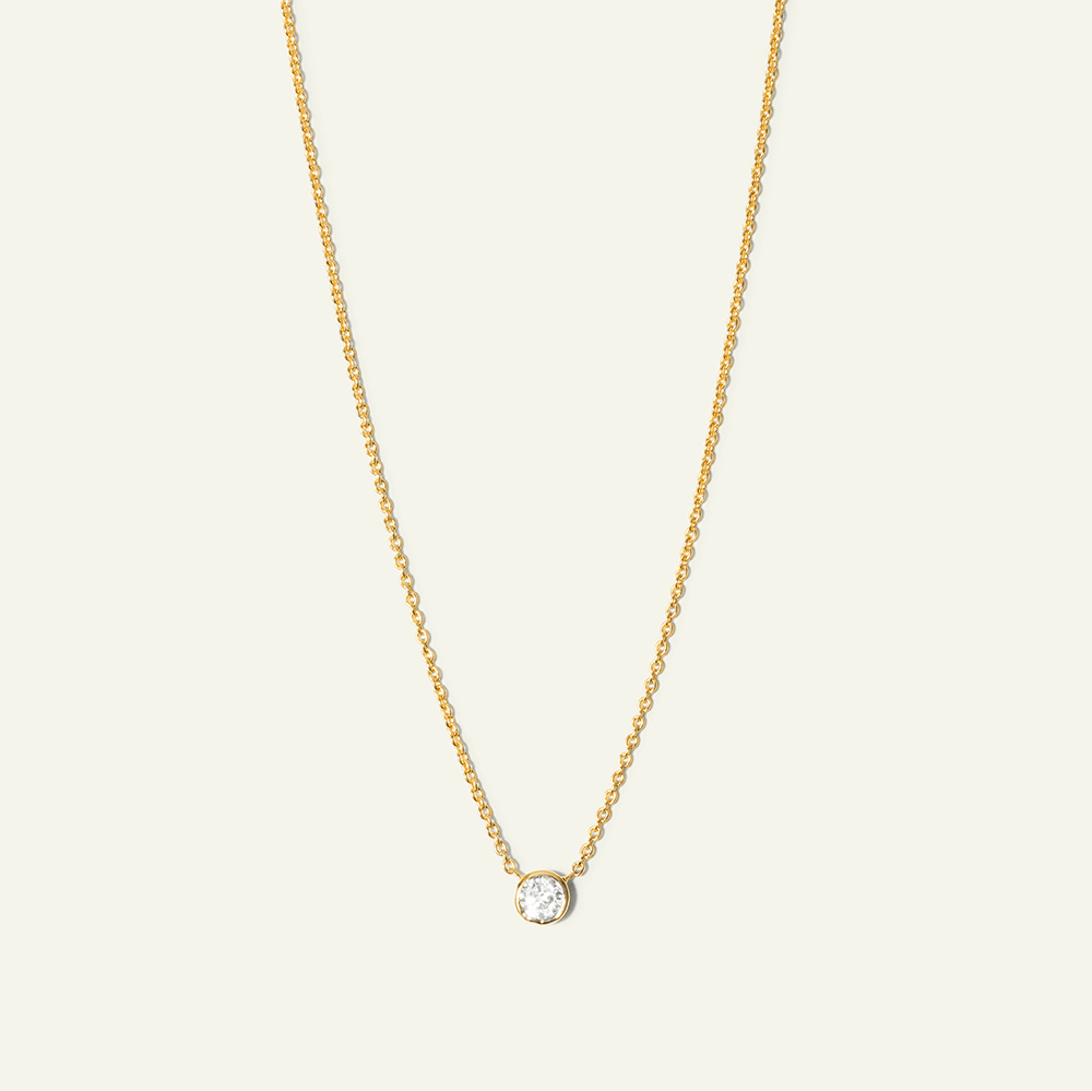 Bezel Diamond Necklace