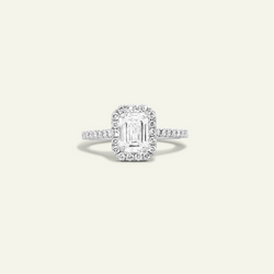 1-carat Emerald Solitaire Ring with Halo
