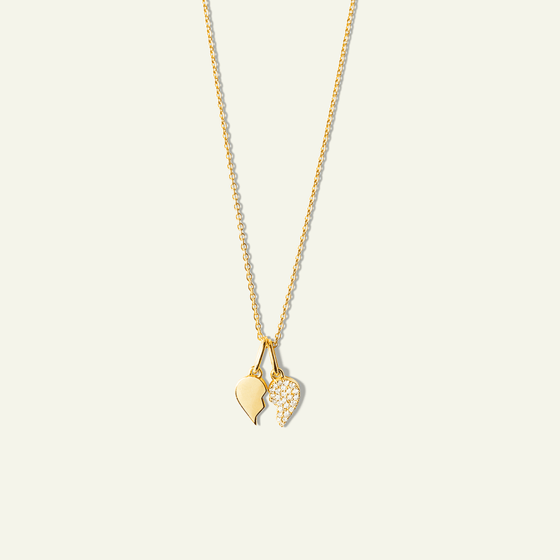 Friendship Heart Pendants - A Pair