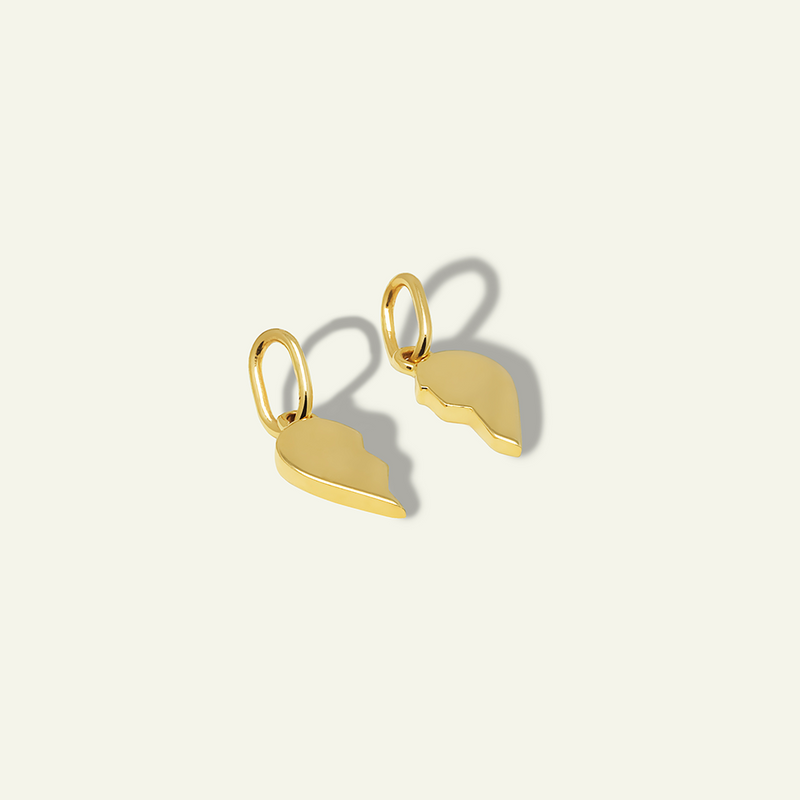 Friendship Heart Pendants - A Pair