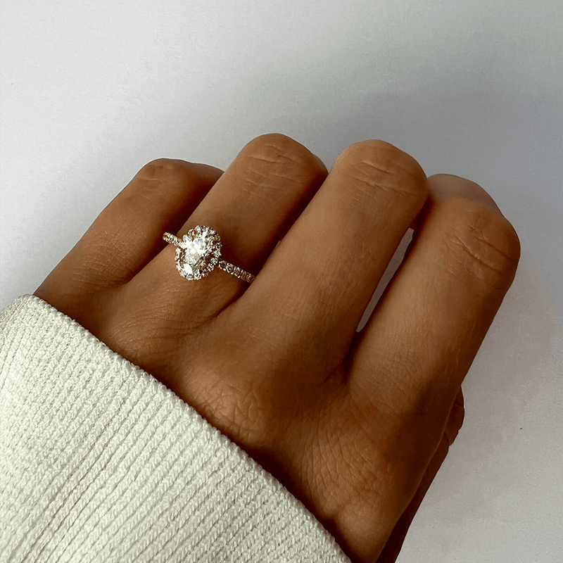 1-carat Oval Solitaire Ring with Halo