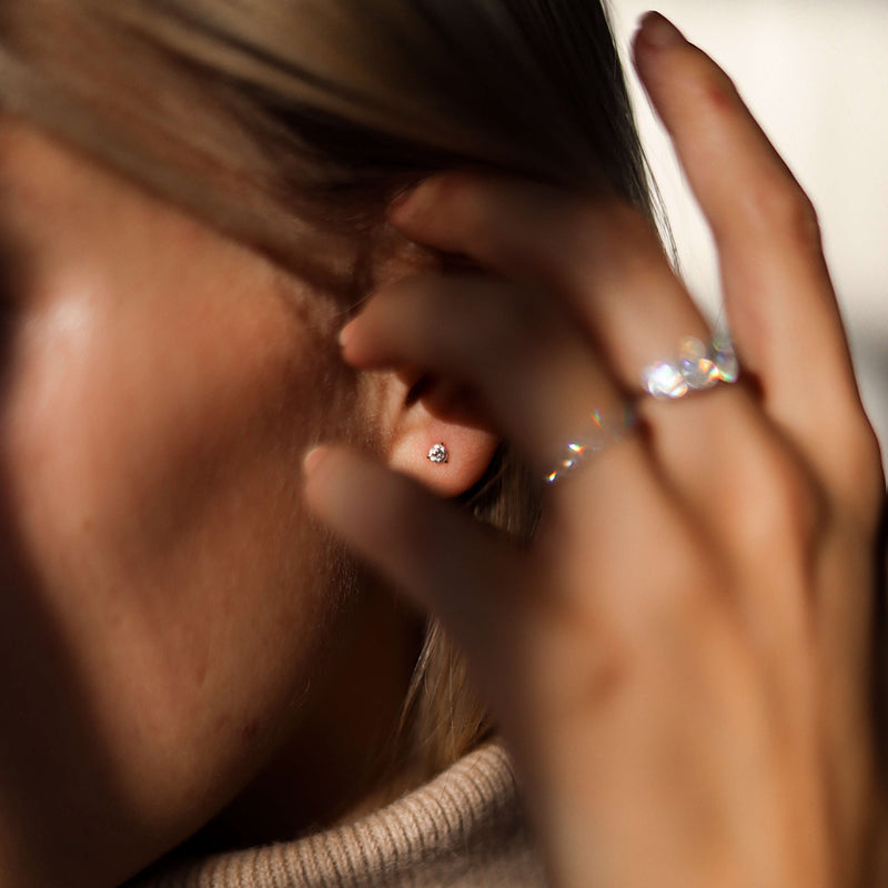 Petite Diamond Studs - A PAIR