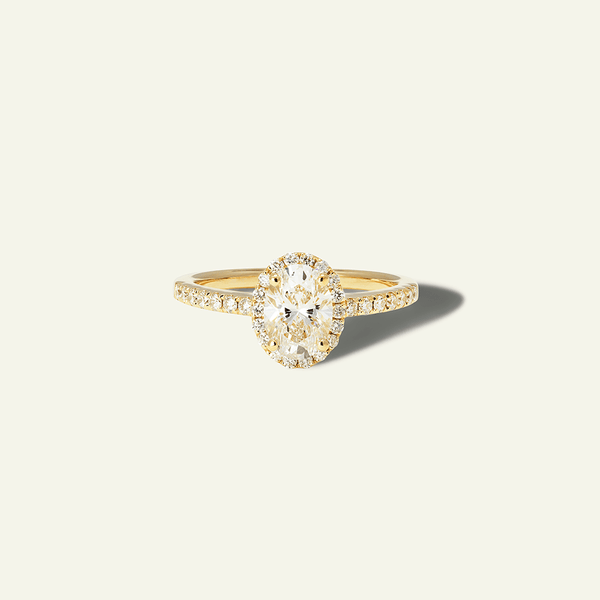 1-carat Oval Solitaire Ring with Halo