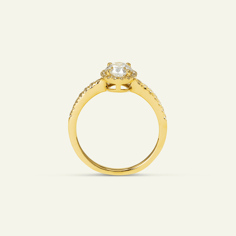 1-carat Oval Solitaire Ring with Halo