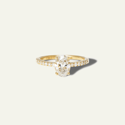 1-carat Oval Solitaire Ring with Pavé