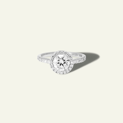 1-carat Round Solitaire Ring with Halo