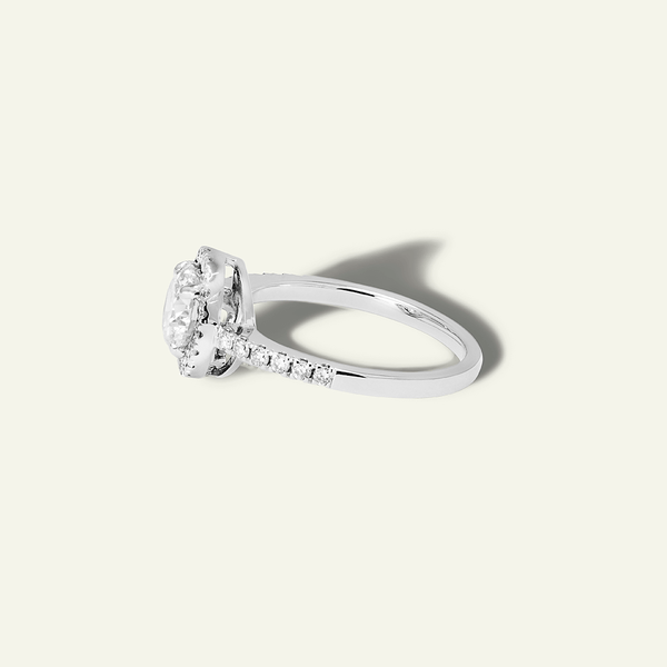 1-carat Round Solitaire Ring with Halo