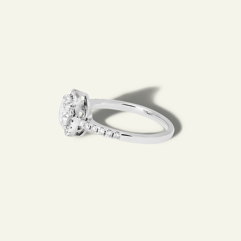 1-carat Round Solitaire Ring with Halo