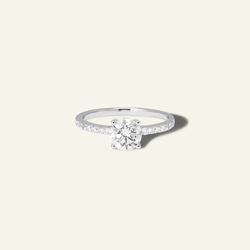 1-carat Round Solitaire Ring with Pavé